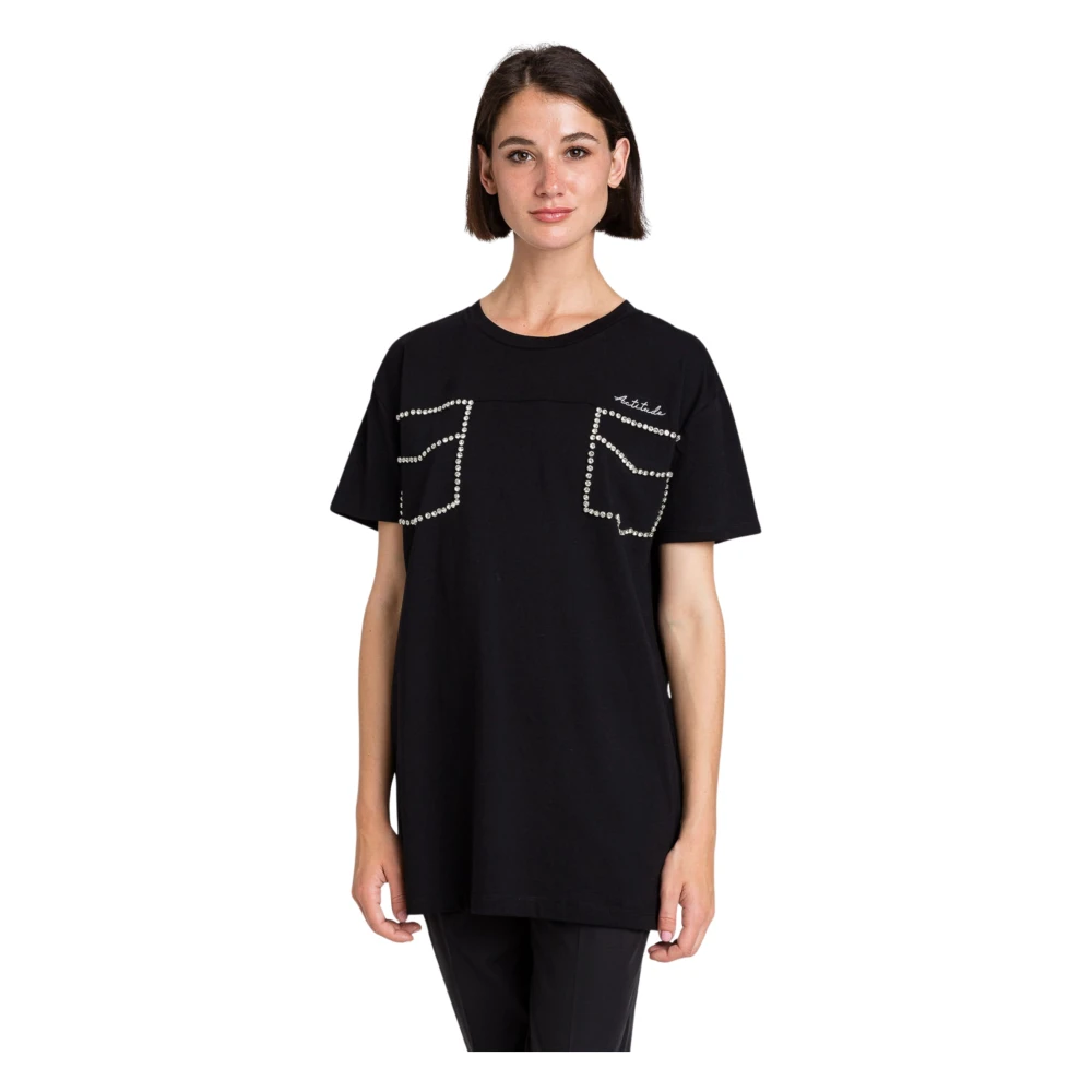 Twinset Zwarte T-shirts en Polos met Zakken Black Dames