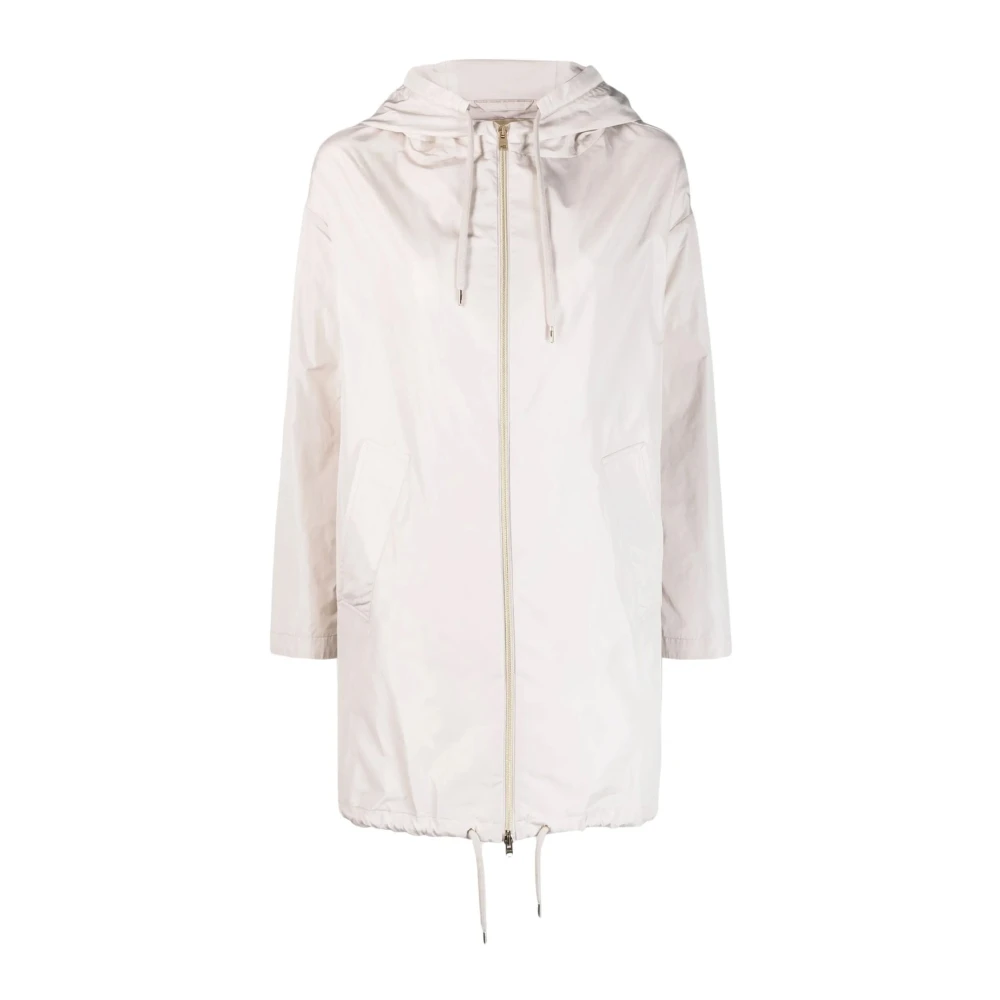 Herno Vrouw Wit Jassen Dames, L, Polyester, Techno Taffeta Parka Jas