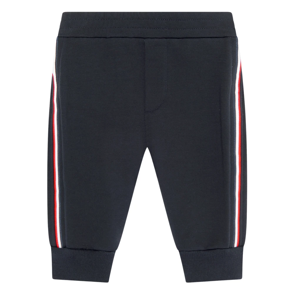 Moncler Blue Sweatpants, Male, 9 M, Tricolour-Trimmed Cotton Joggers