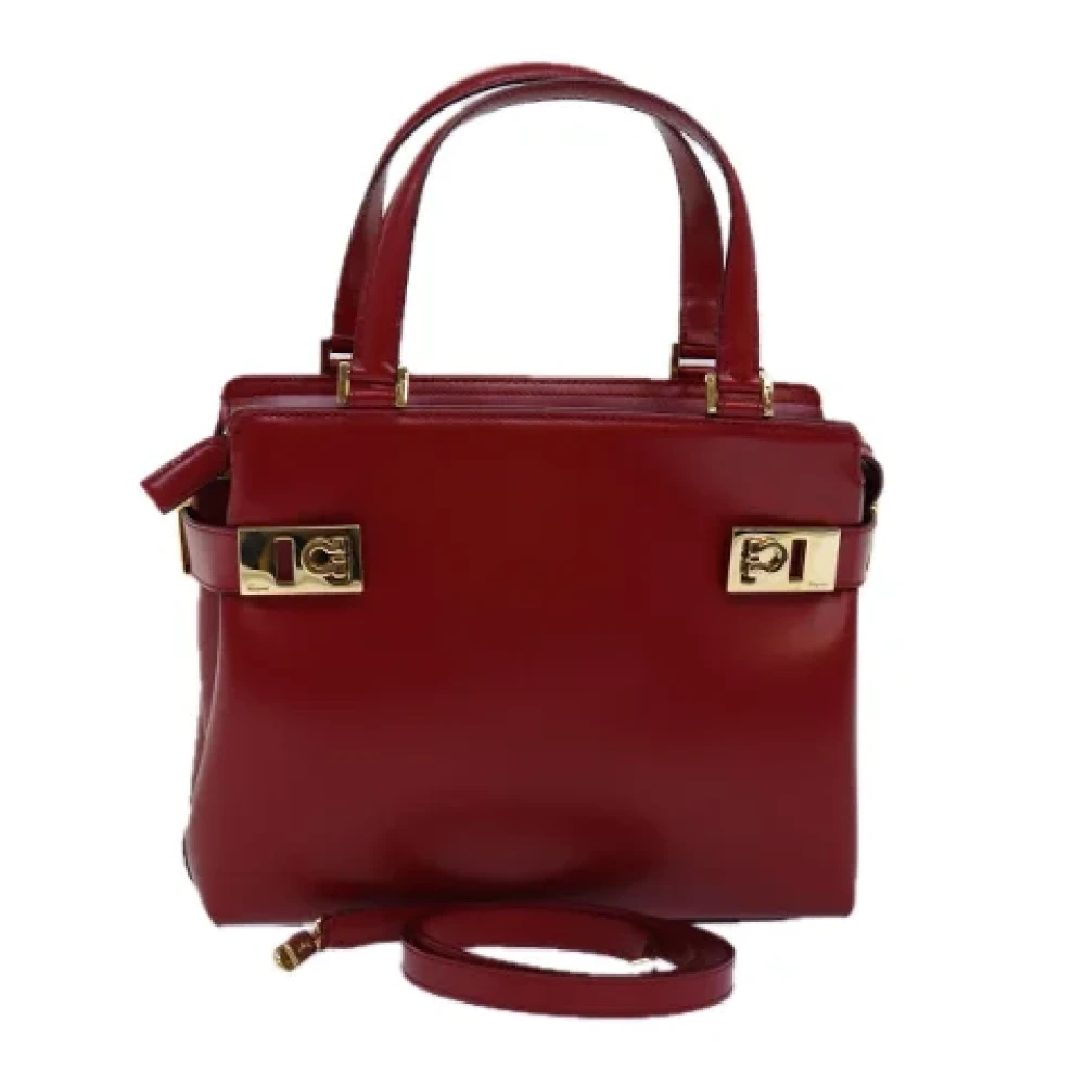 Salvatore Ferragamo Pre-owned Leather handbags Red Dames