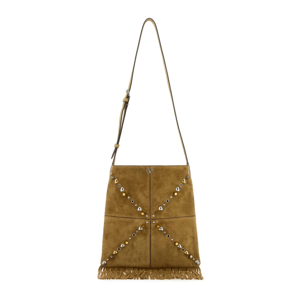 Valentino Garavani Men's Brown Nellcôte Suede Shoulder Bag