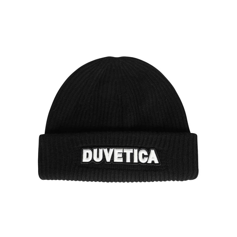Duvetica Geribbelde Gebreide Beanie Black Heren