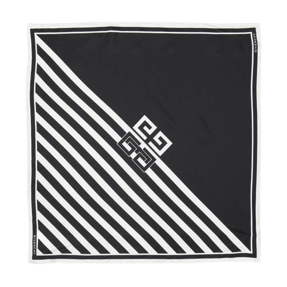 Givenchy Zijden Vierkante Sjaal 4G Logo Black Dames