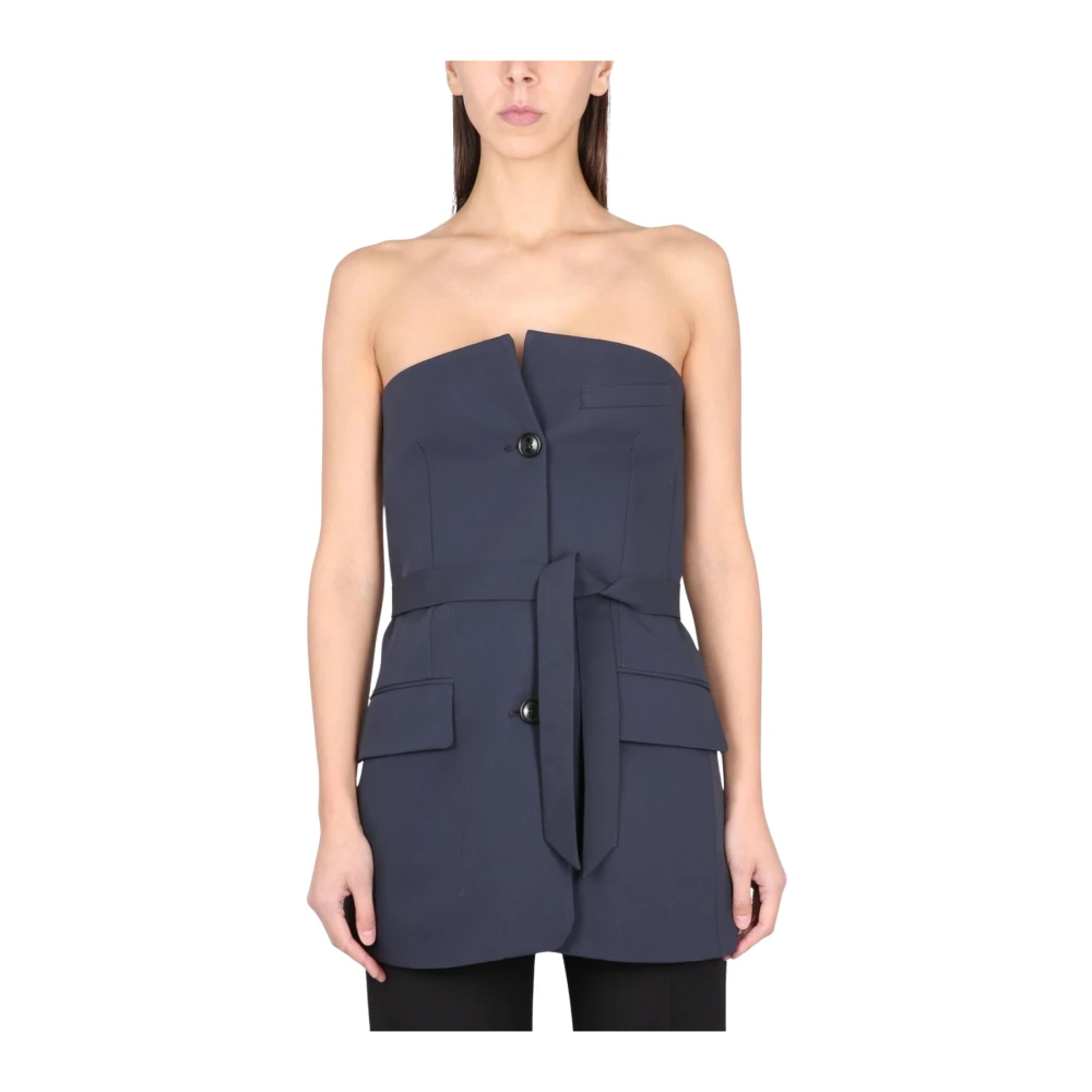Our Legacy Women's Blue Sleeveless Tops, Xs, Suit Top
