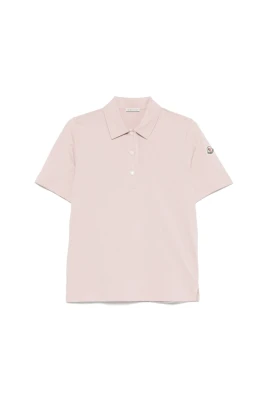 Puderrosa Polo Top med Logopatch