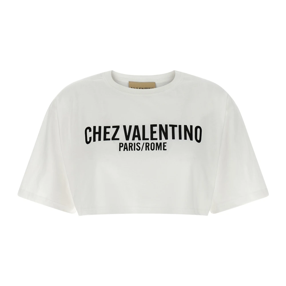 Valentino Garavani Women's White Chez Valentino T-Shirt - T-Shirts - S - Tops