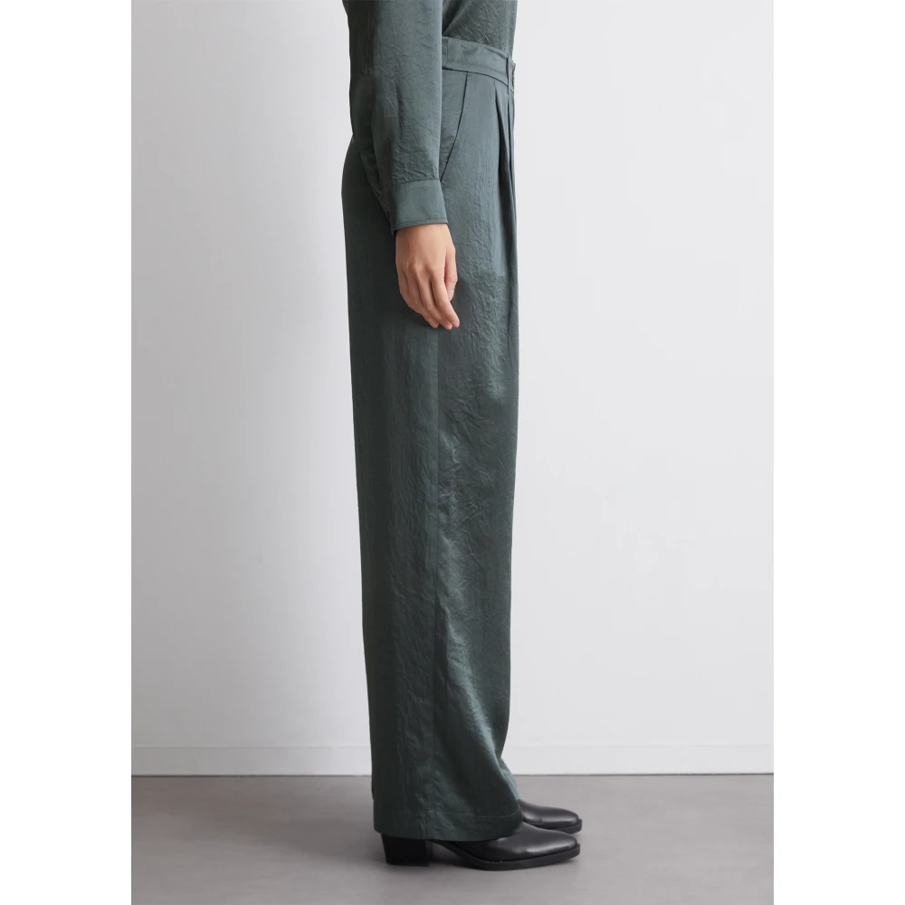 Marc O'Polo Rechte geplooide broek Brown Dames