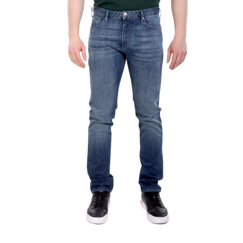 Emporio Armani Mannelijk Blauw Jeans Heren, W31, Katoen, J06 Jeans