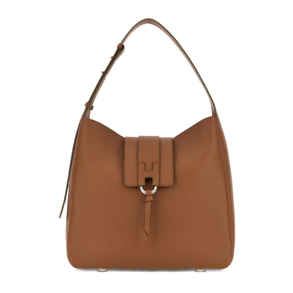Hogan Women's Brown Shoulder Bags, One Size, Textured Leather Shoulder Bag
