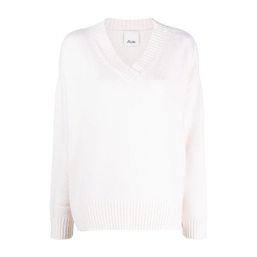 Allude V-hals trui White Dames