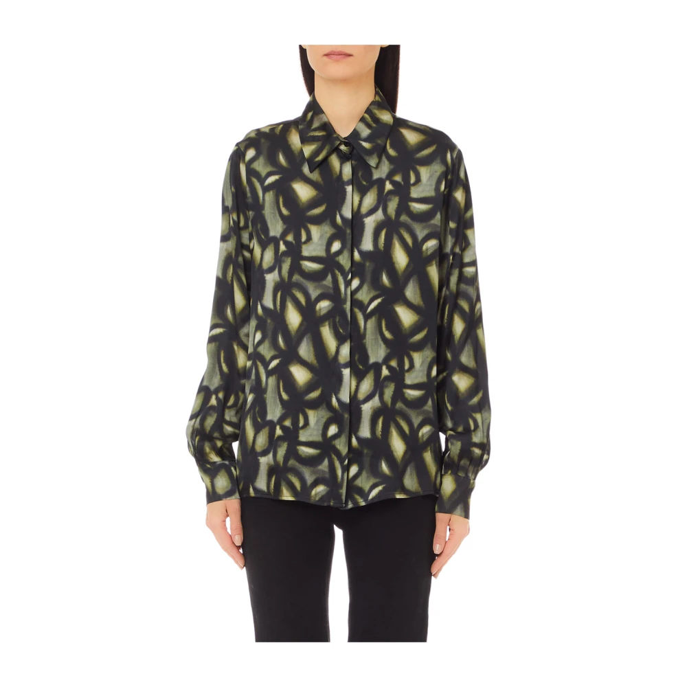 Liu Jo Groene Satijnen Viscose Blouse Multicolor Dames