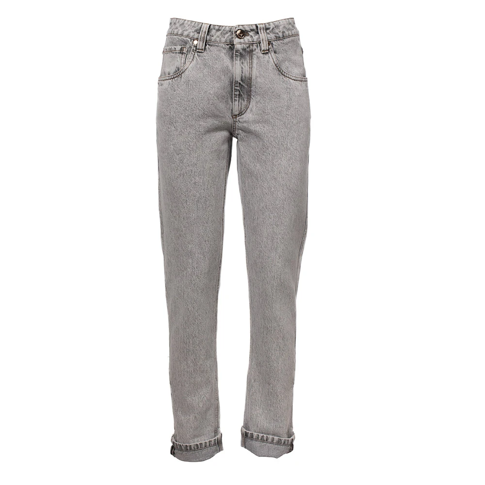 BRUNELLO CUCINELLI Slim-Fit Dames Jeans met Klassiek Design Gray Dames