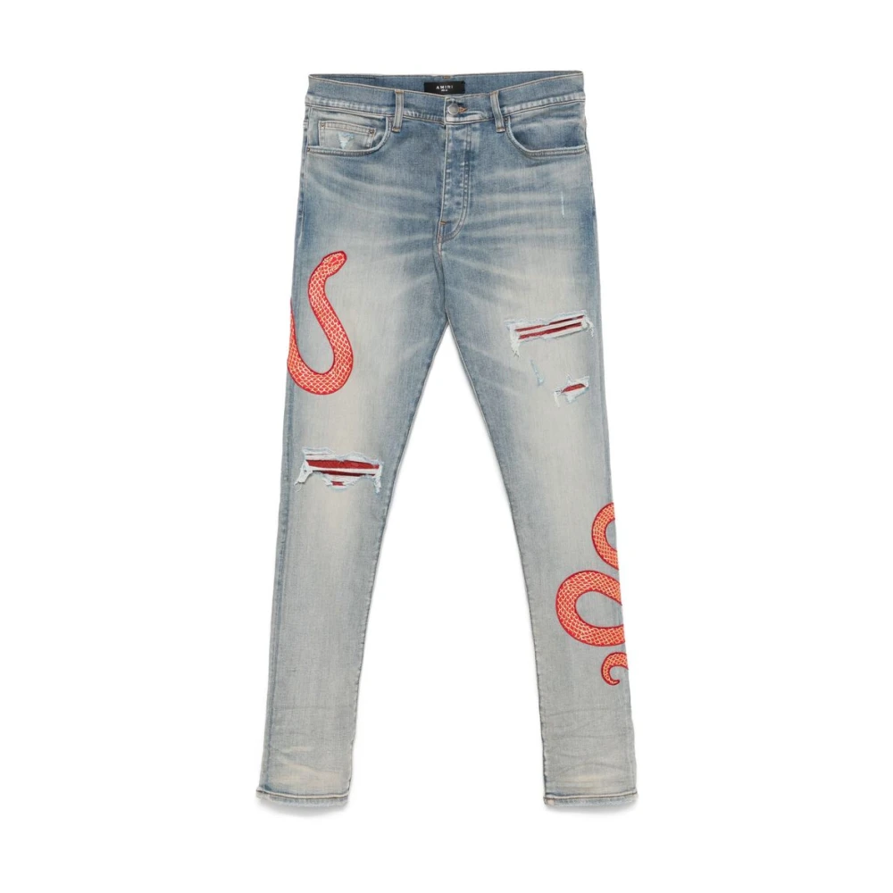 Amiri Lichtblauwe Ripped Jeans Klassieke Stijl Blue Heren