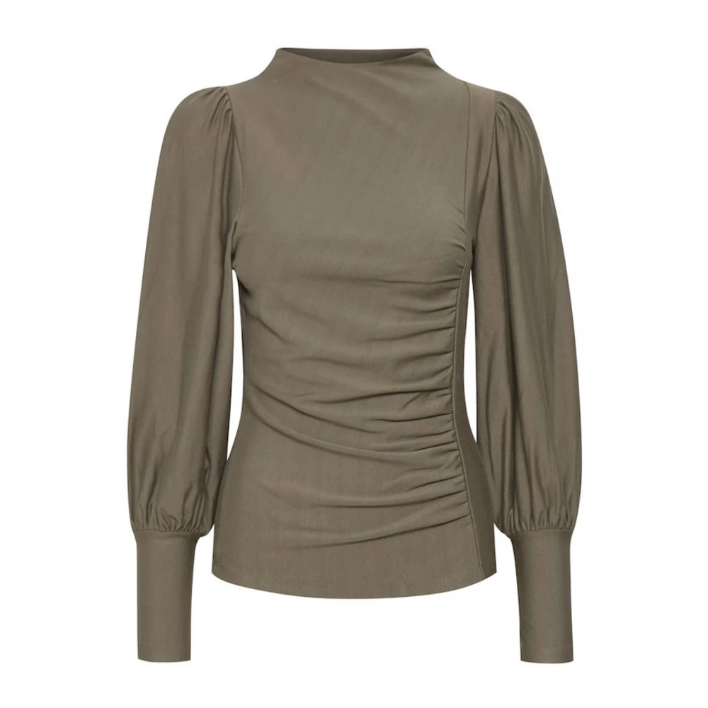 Gestuz Women's Brown Blouses, S, Rifa Puff Blouse