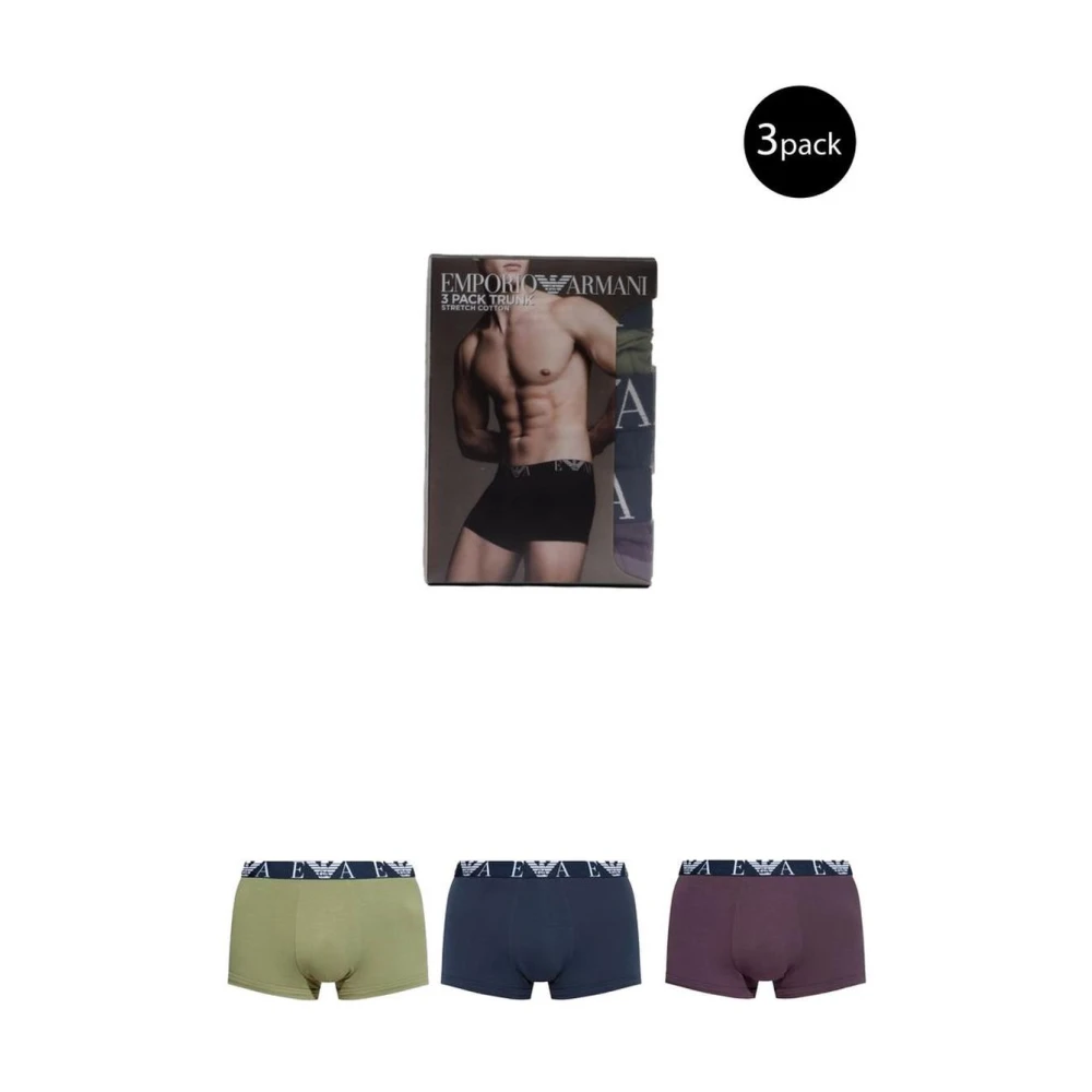 Emporio Armani Katoenen Trunk Ondergoed Blauw Herfst Winter Multicolor Heren