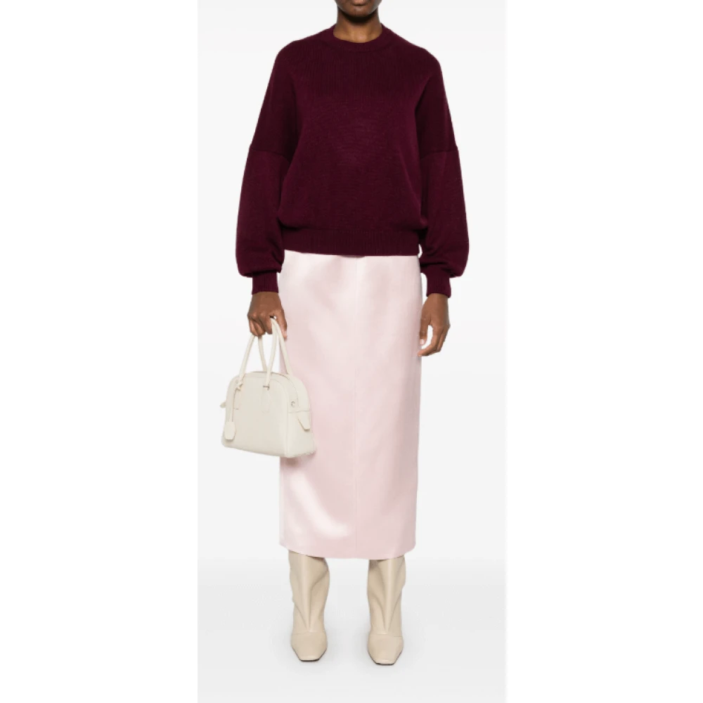 Khaite Aubergine Crew Neck Sweater Red Dames