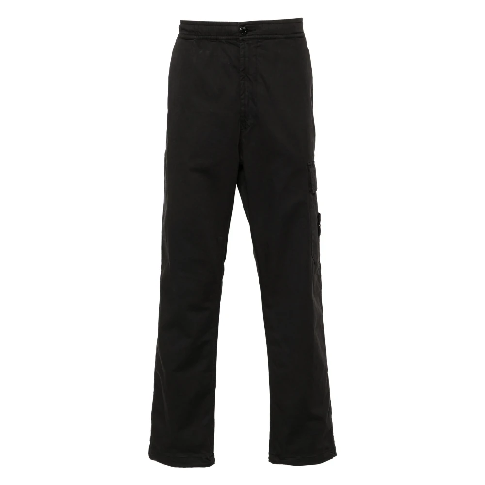 Stone Island Zwarte Cargo Trekkoordbroek Black Heren