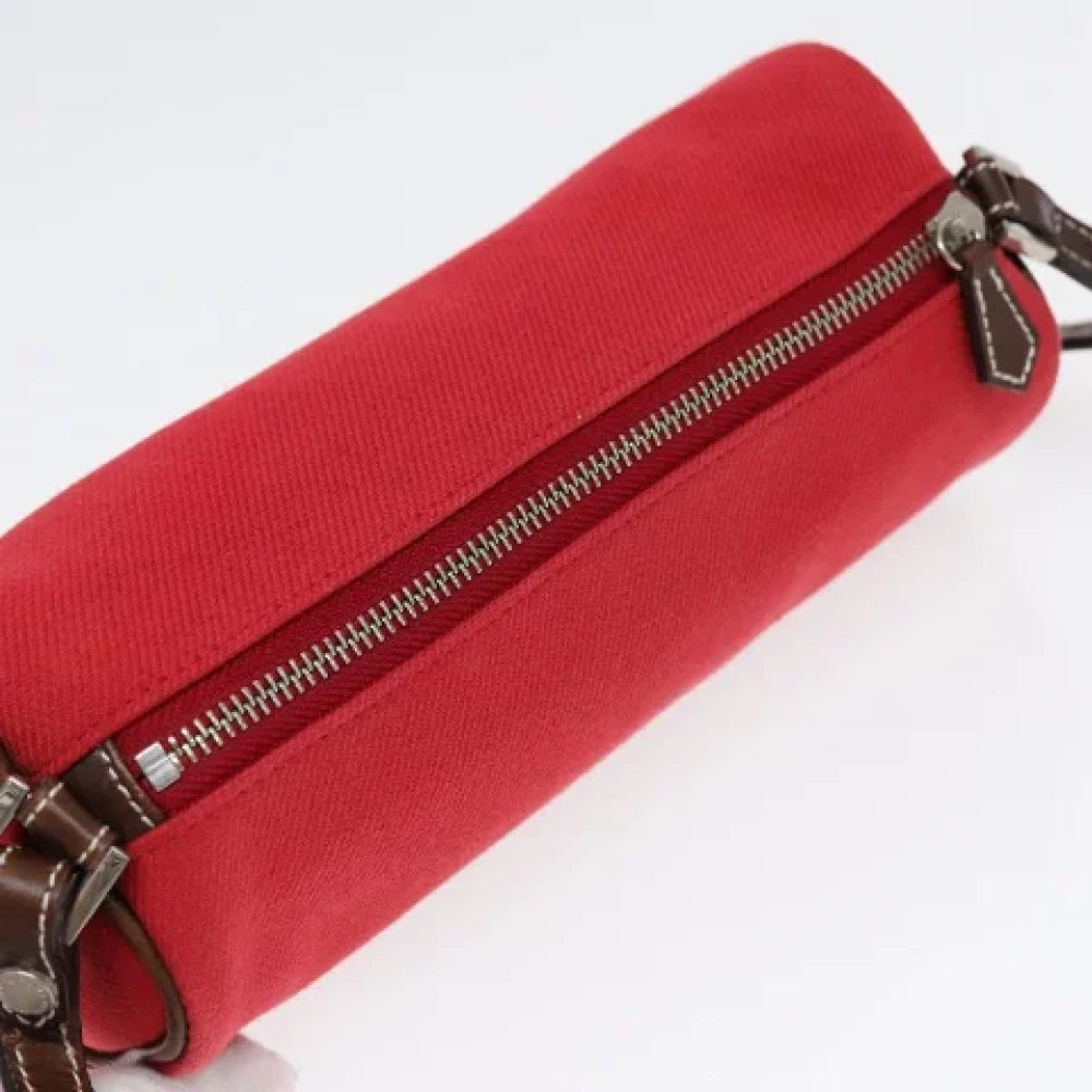 Burberry Vintage Pre-owned Canvas shoulder-bags Red Dames