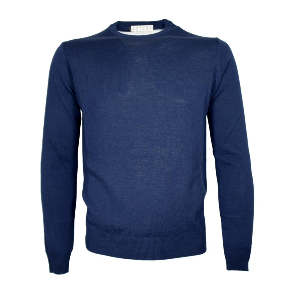 Cashmere Company Mannelijk Blauw Truien & Vesten Heren, 2XL, Wol, Merino Rondehals Trui