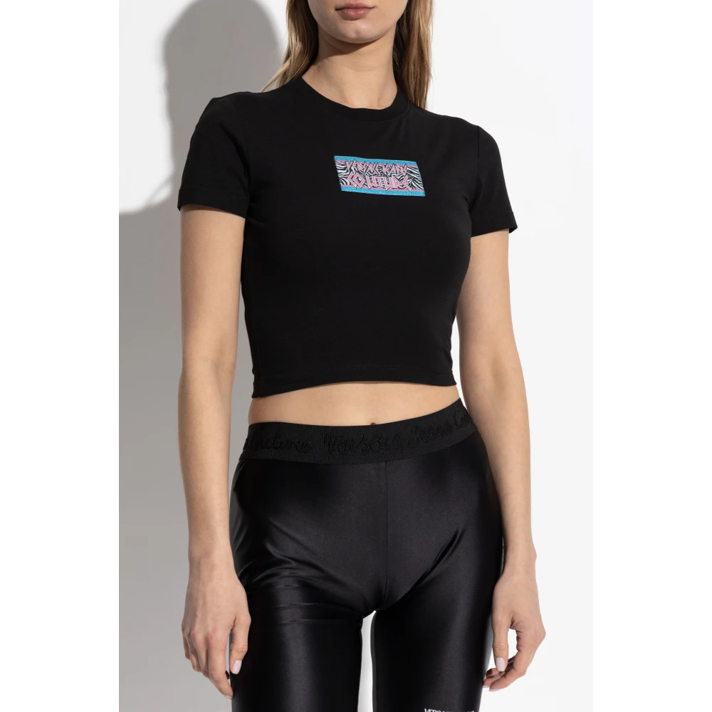 Versace Jeans Couture T-shirt met print Black Dames