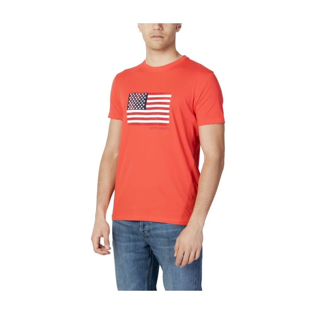 U.s. Polo Assn. Rode Katoenen Heren Lente Zomer T-Shirt Red Heren