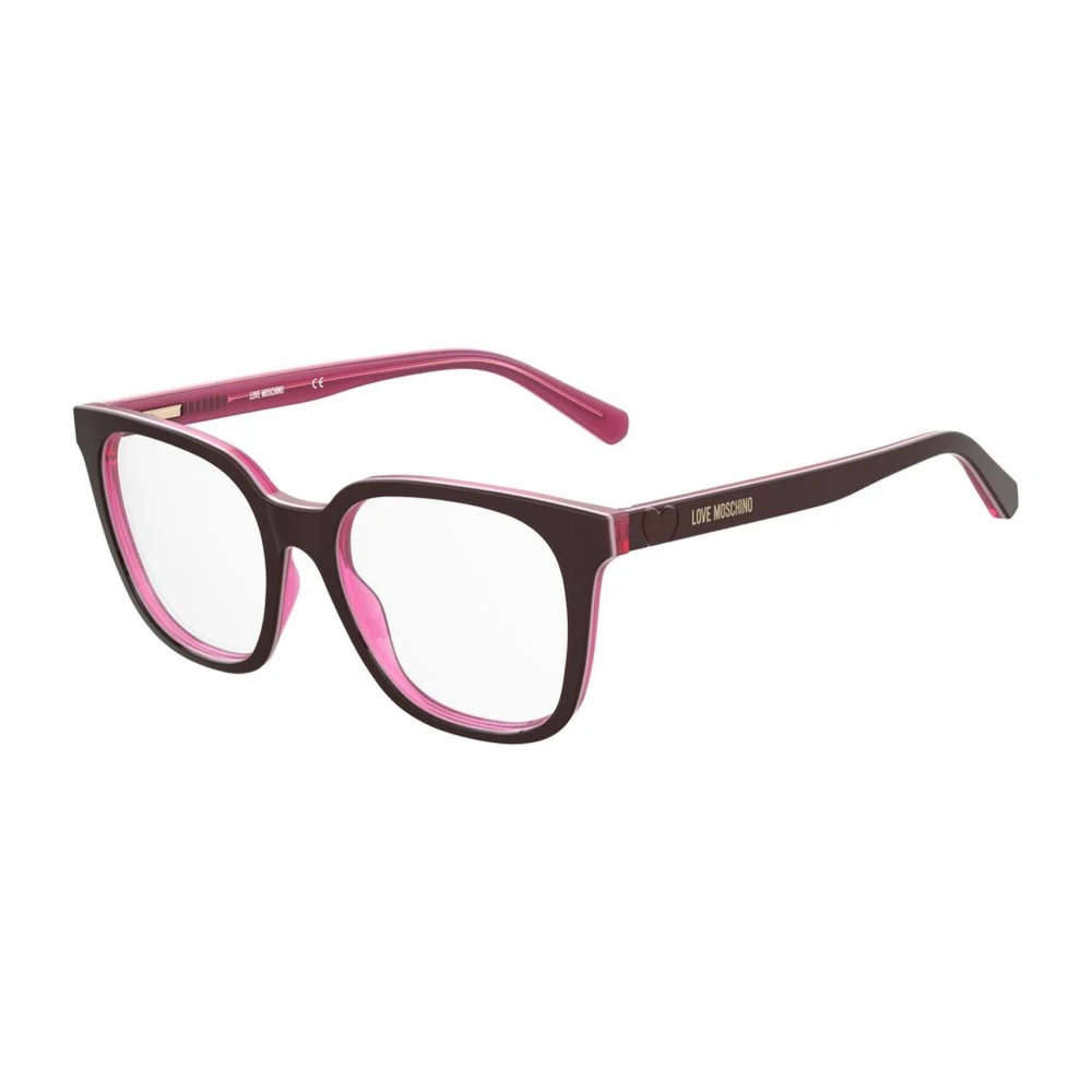 Love Moschino Bordeaux Acetaatmontuur Bril Red Dames