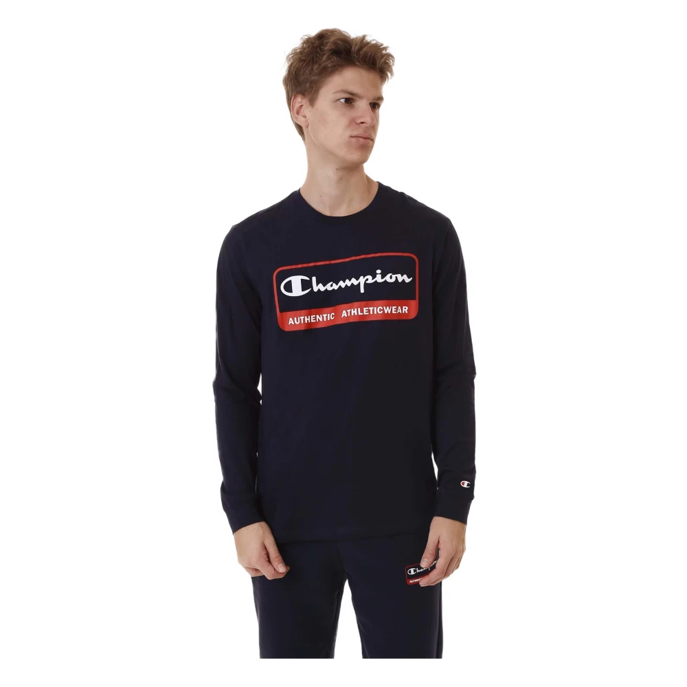 Champion Authentiek longsleeve T-shirt Blue Heren