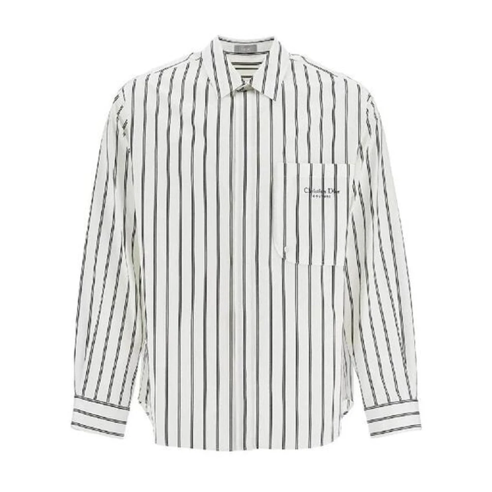Dior Men's Multicolor Casual Shirts, Xl, Cotton Striped Shirt