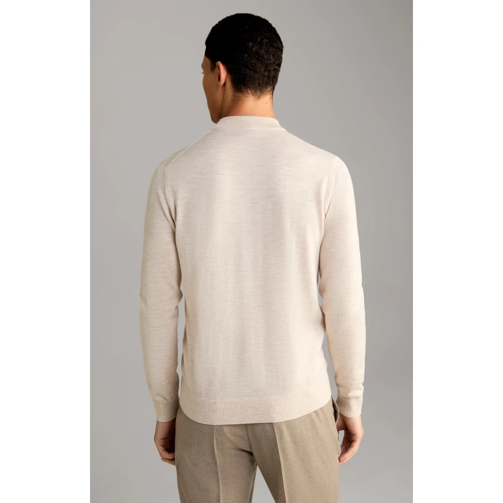 Joop! Lichtbeige wollen trui met hoge kraag Beige Heren