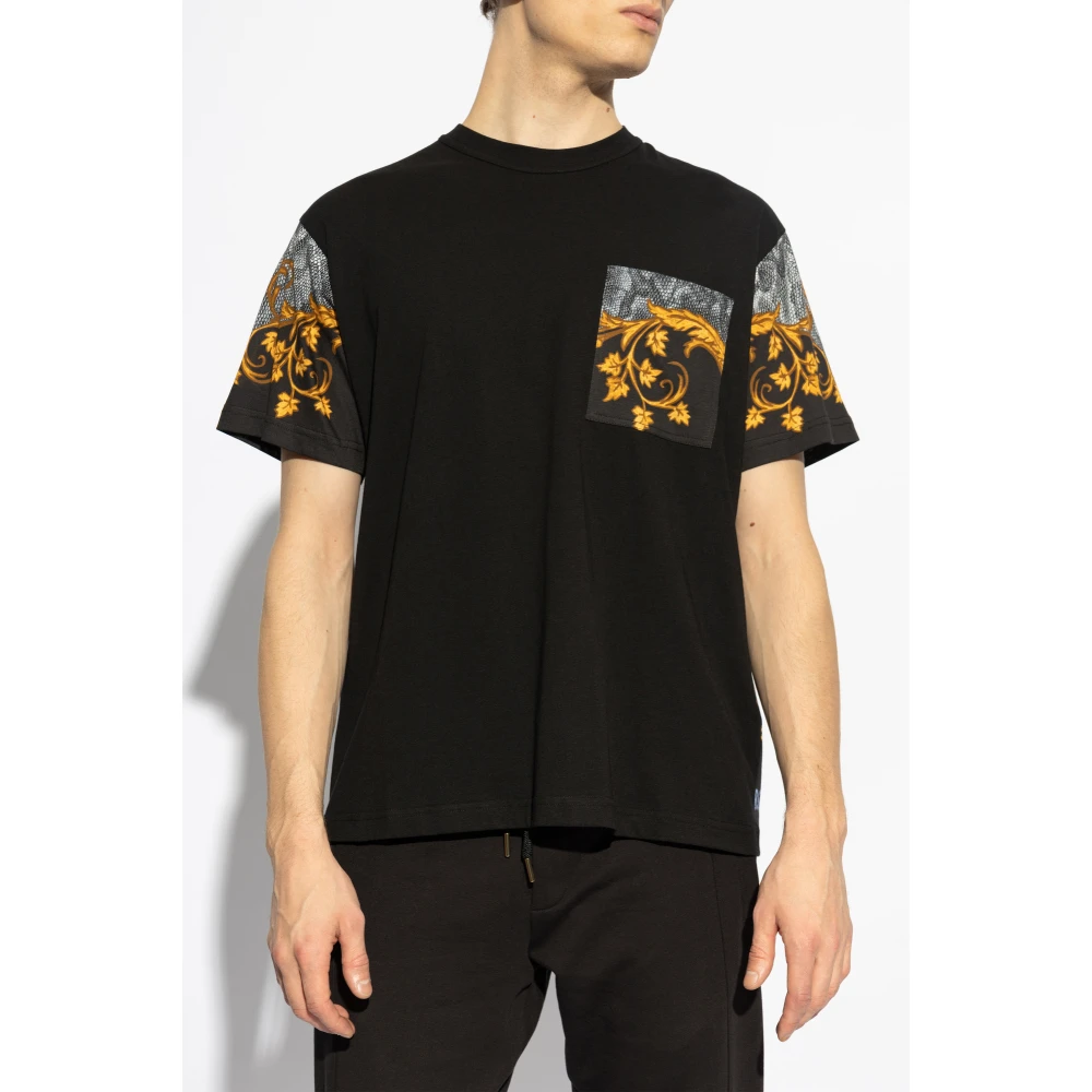 Versace Jeans Couture Bedrukt T-shirt Black Heren
