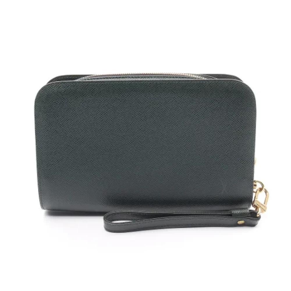 Louis Vuitton Vintage Pre-owned Leather clutches Green Dames