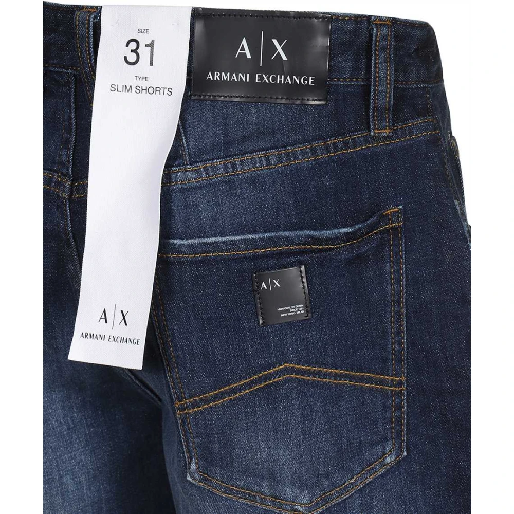 Armani Exchange Denim Shorts Blue Heren