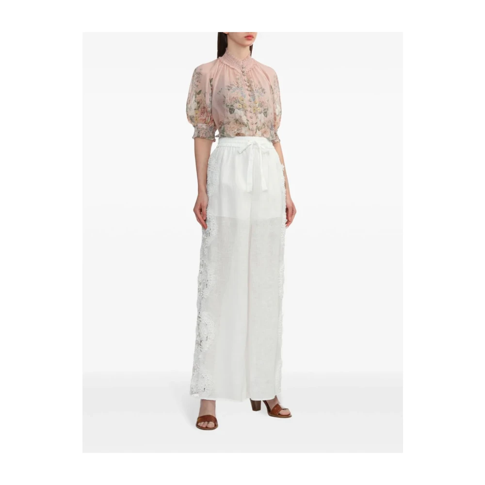 Zimmermann Roze Elastische Blouson Mouw Shirt Multicolor Dames