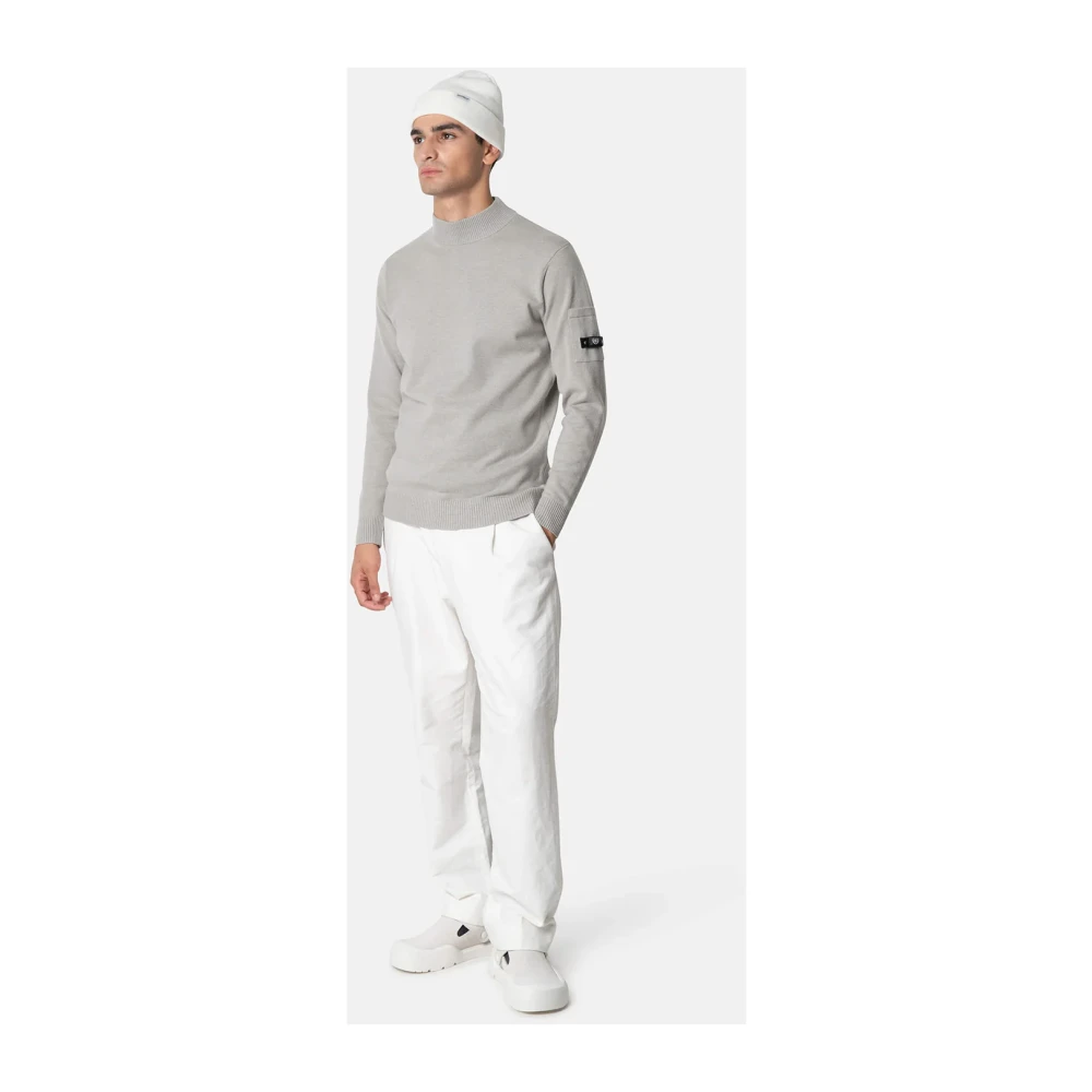 Quotrell Grijze Gebreide Trui Mannen Winter Stijl Gray Heren