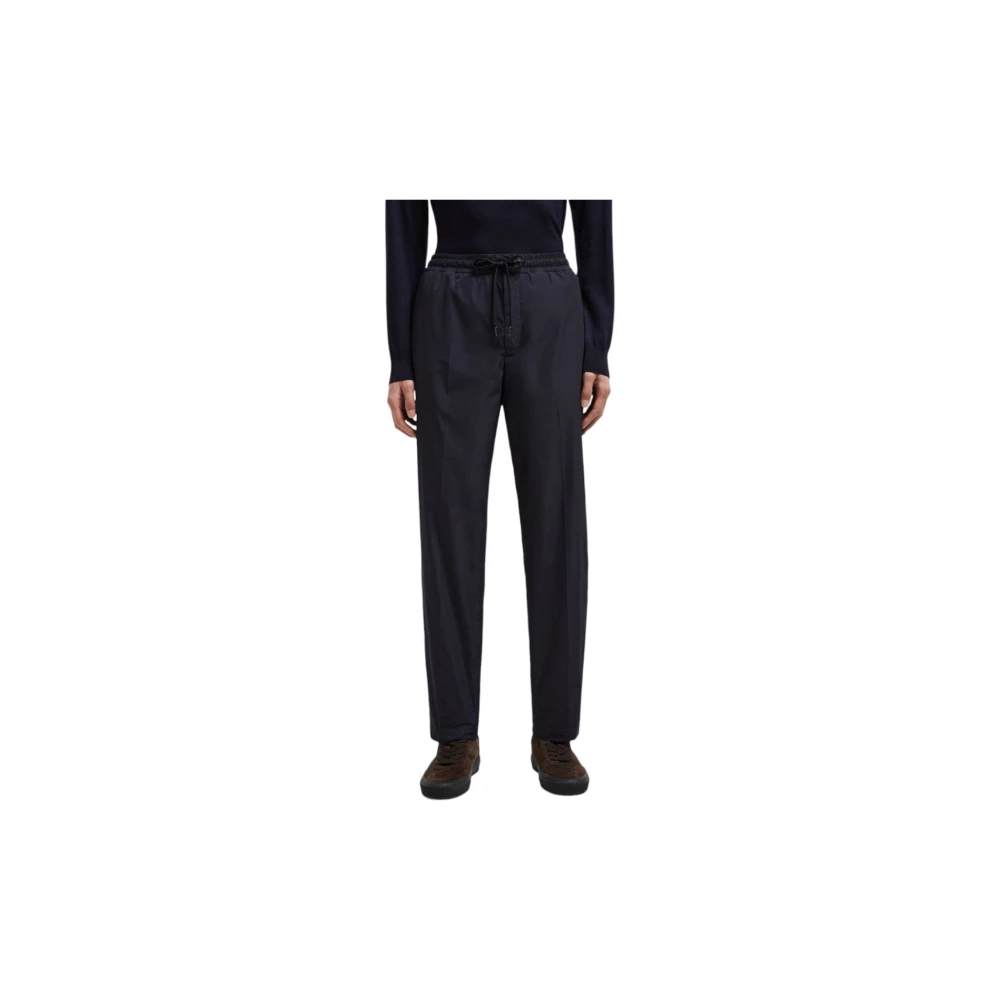 Moncler Navy Micro Ventile Jogging Broek Blue Heren