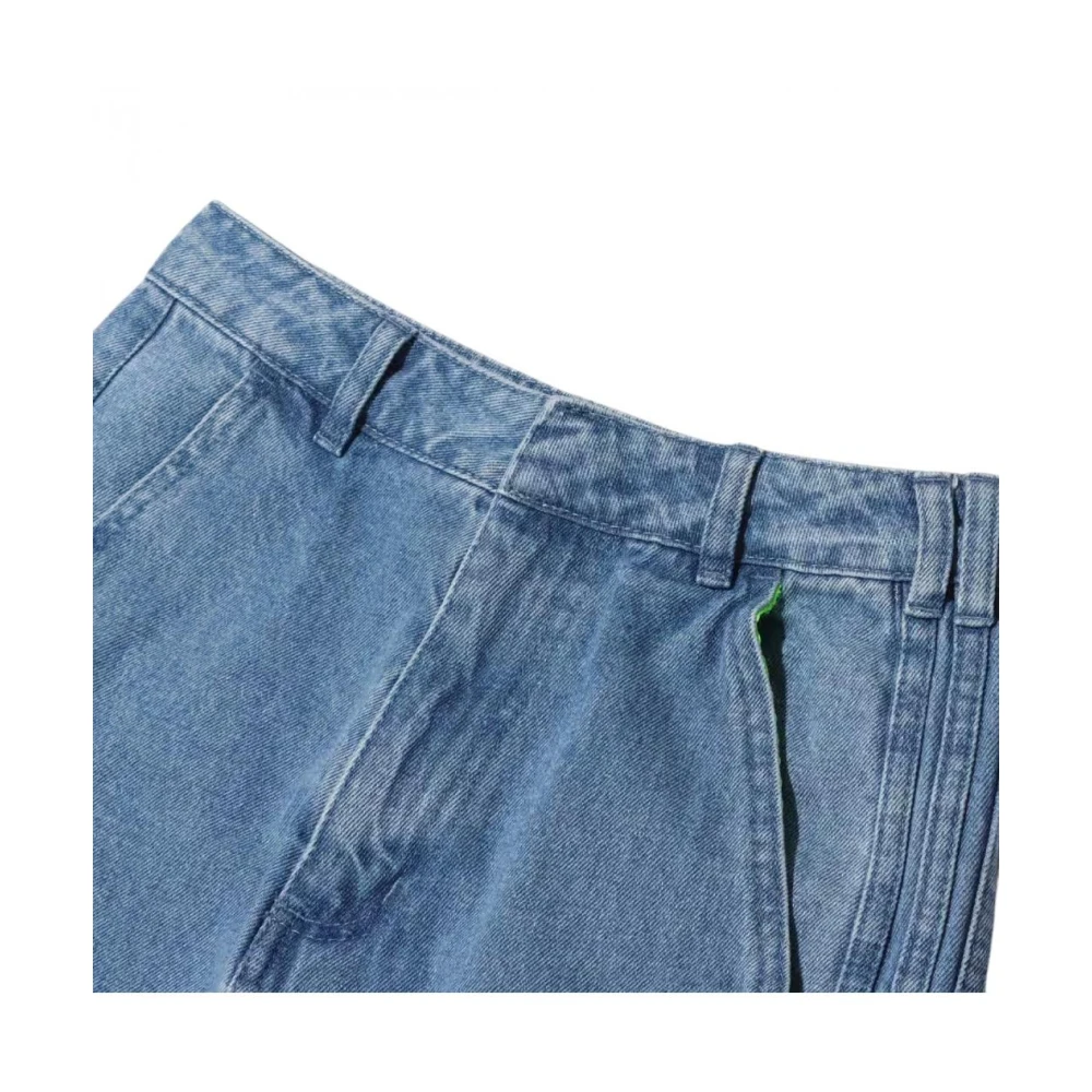Adidas Kleurrijke high-waisted jeans met iconische strepen Blue Dames