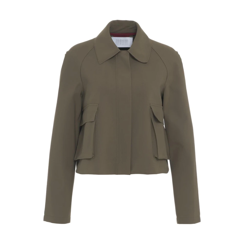 Harris Wharf London Stijlvolle olijf scuba jas Green Dames
