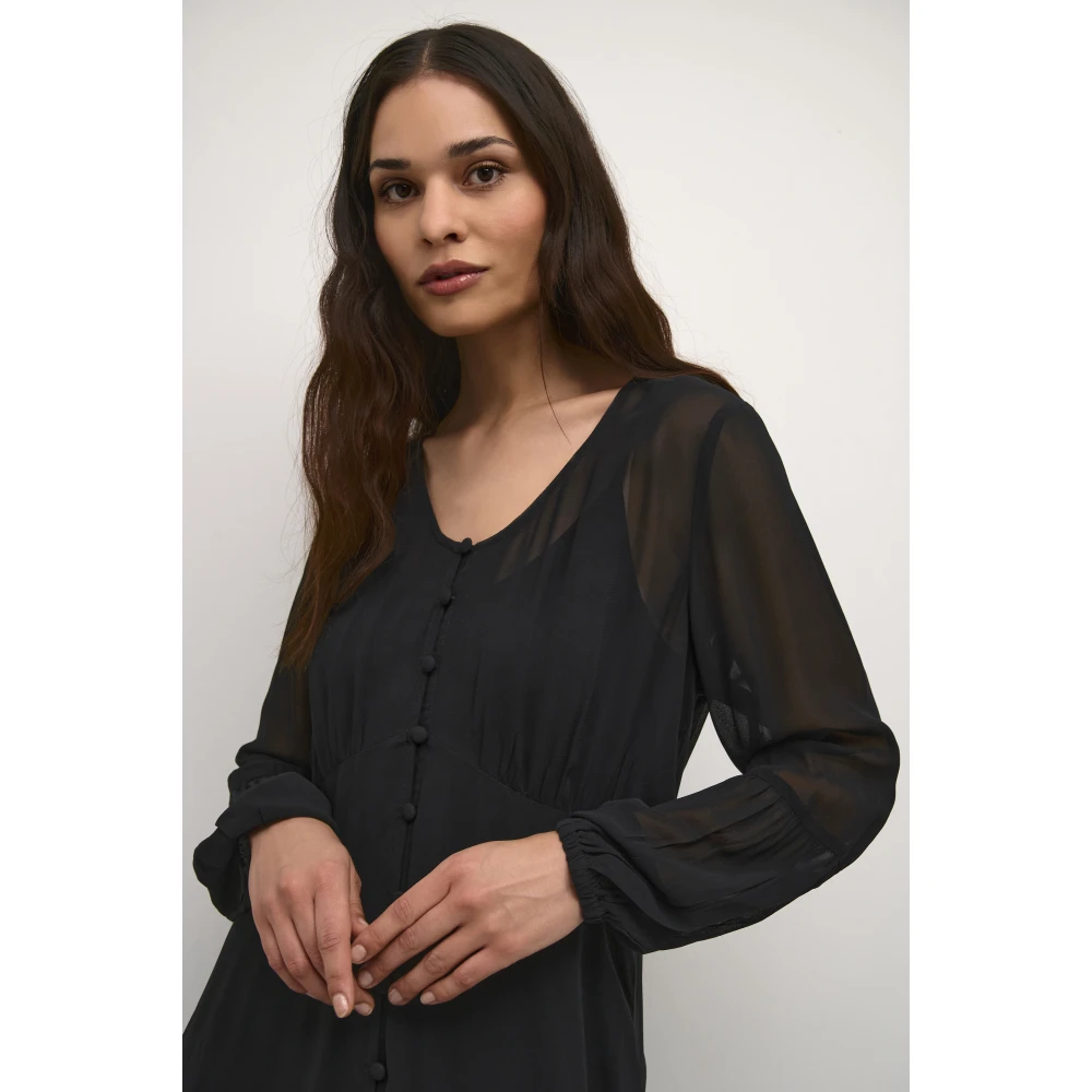 Cream Midi Dresses Black Dames