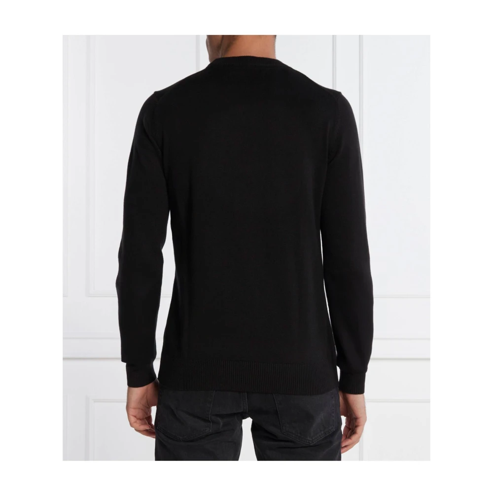 Calvin Klein Geborduurde logo katoenen trui Zwart Black Heren