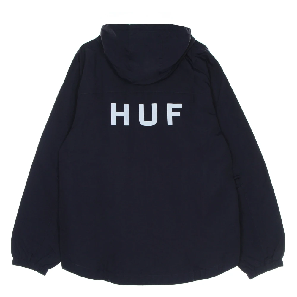 HUF Navy Windbreaker met hoge kraag Blue Heren