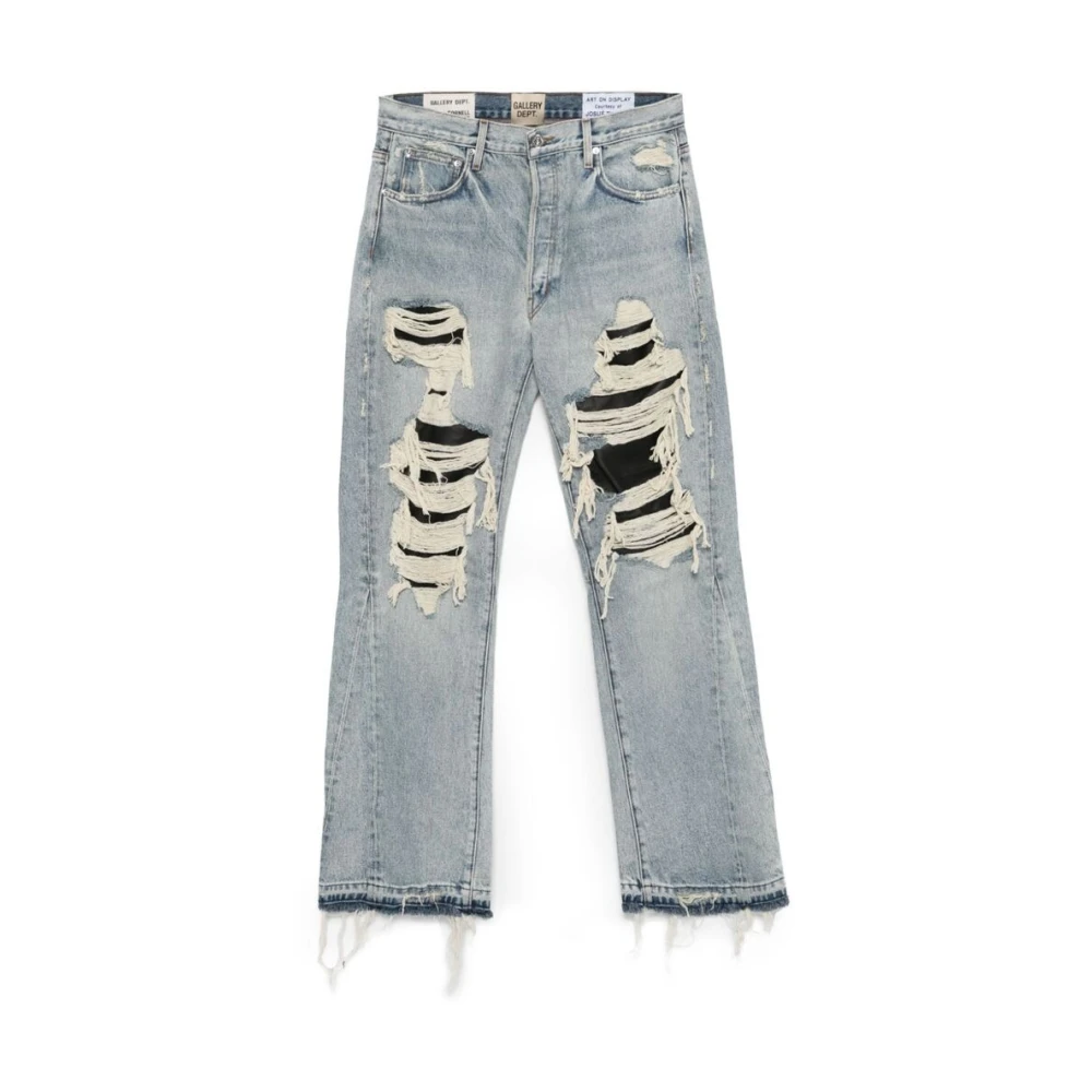 Blå Bomull Ripped Jeans med Logo