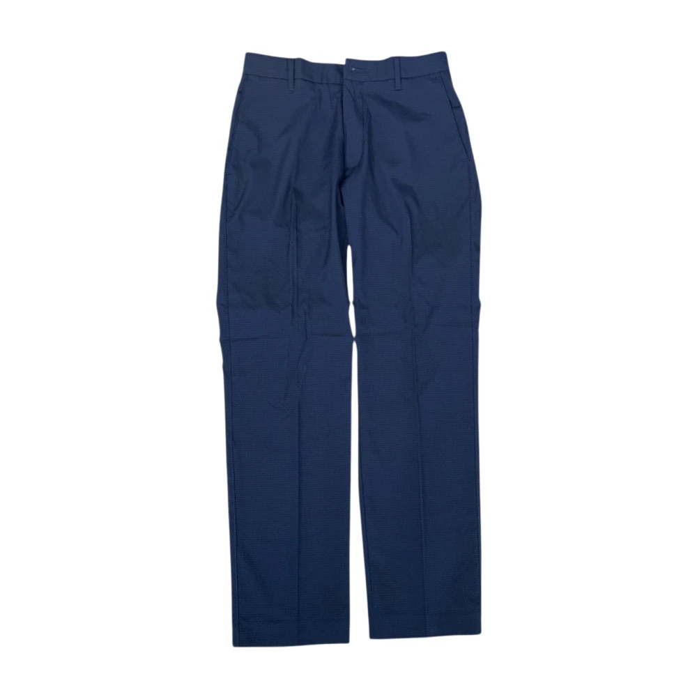 Calvin Klein Men's Blue Straight Trousers, W36, Seersucker Straight Trousers
