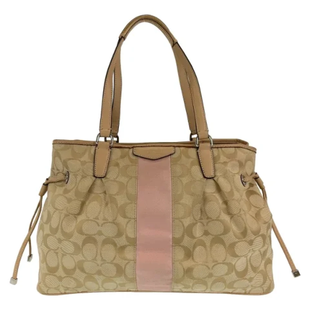 Coach Pre-owned Canvas handbags Beige Dames
