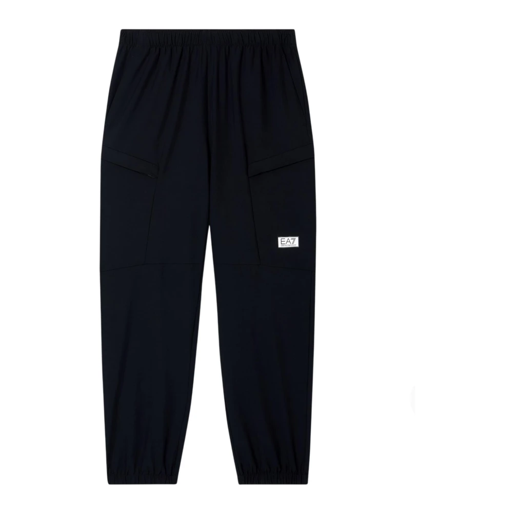 Emporio Armani Ea7 Herr Svart Träning S, Polyester, Träningsbyxor