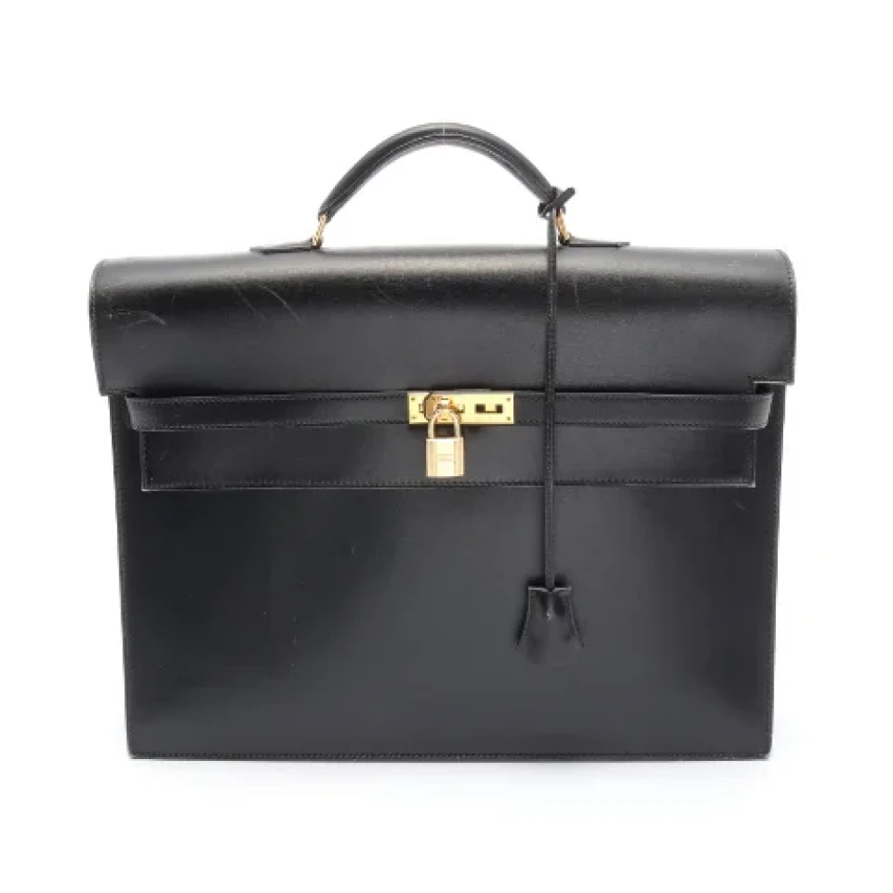 Hermès Vintage Pre-owned Leather briefcases Black Dames