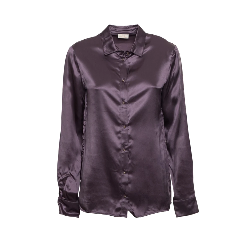 Harmont & Blaine Blauwe Gekraagde Lange Mouw Overhemd Purple Dames
