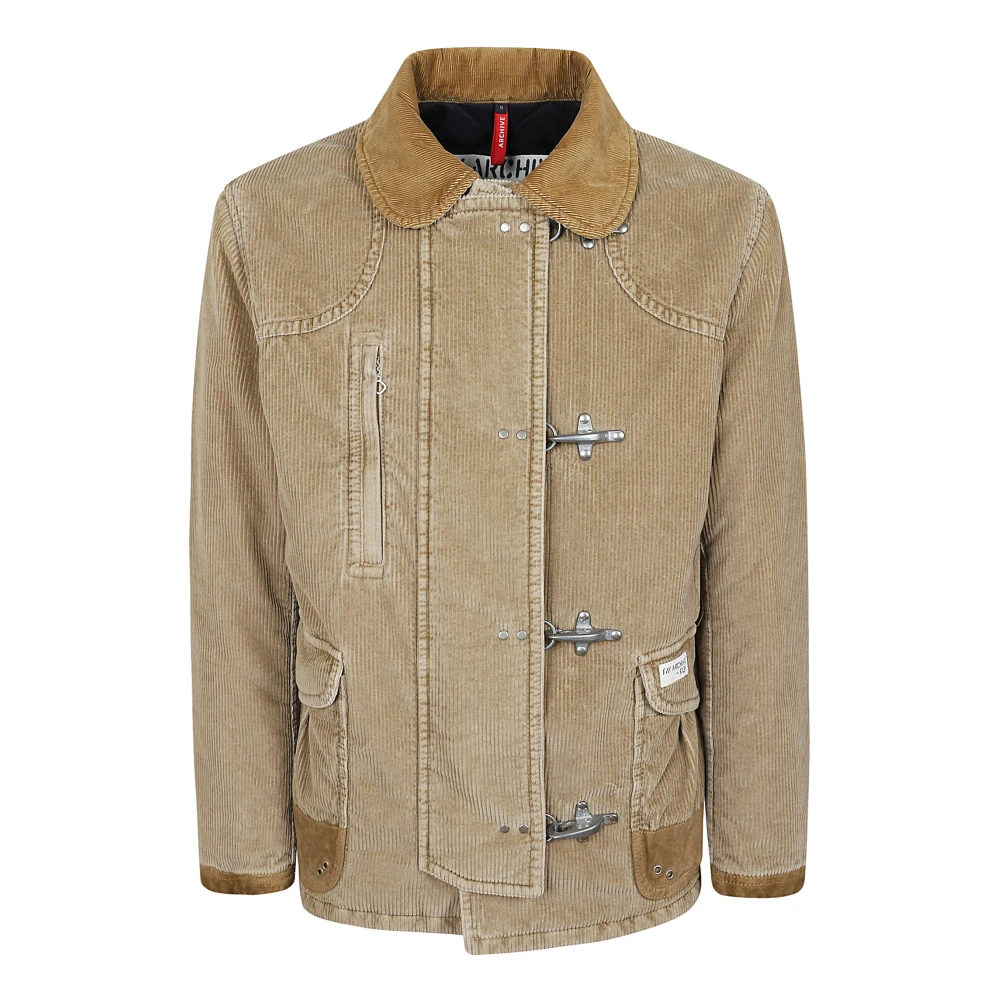 Fay Beige Sammet Jacka med Mocka Detaljer Beige, Herr