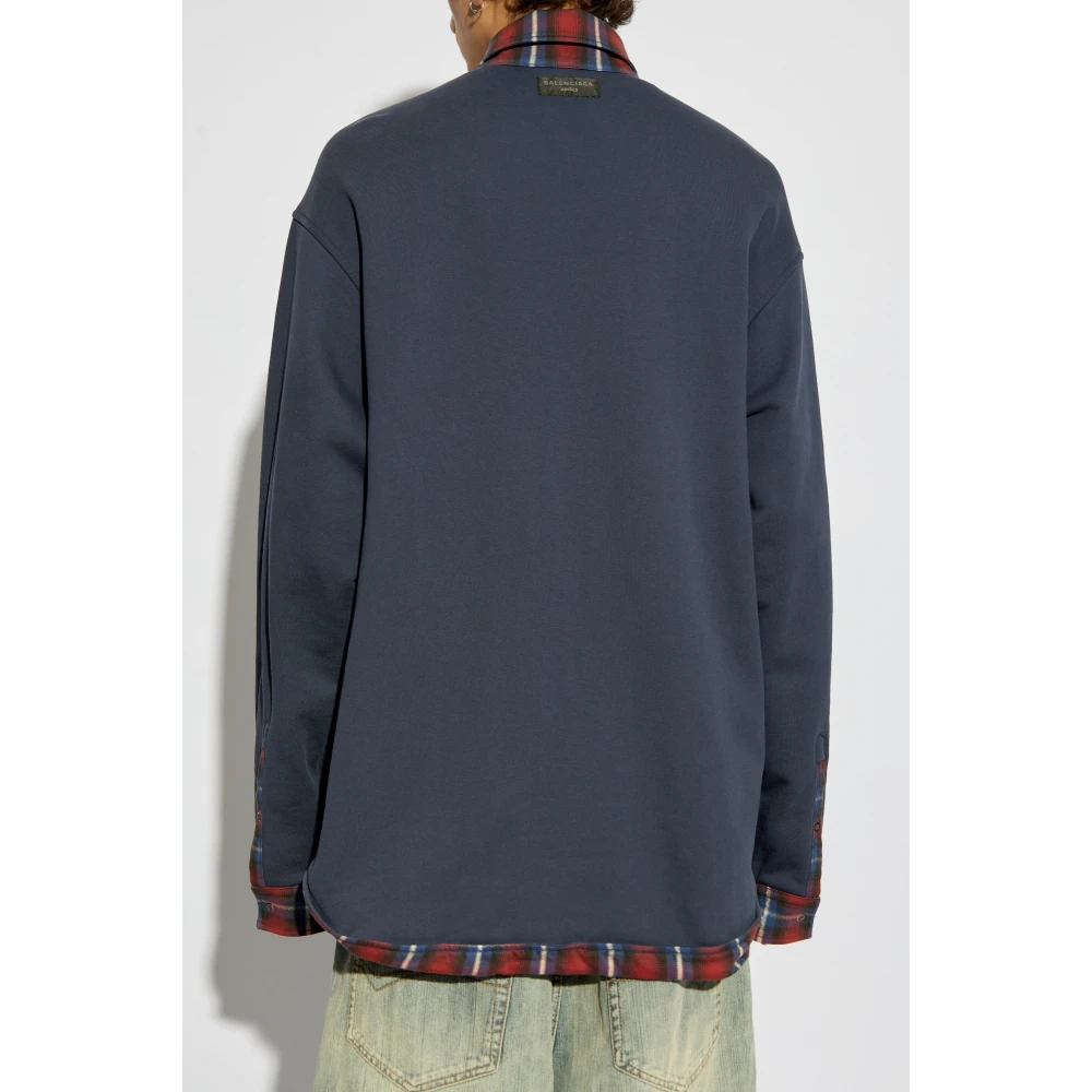 Balenciaga Geruit patroon overhemd Red Heren