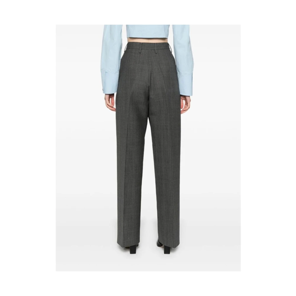 Fabiana Filippi Grijze Geruite Straight Leg Broek Gray Dames