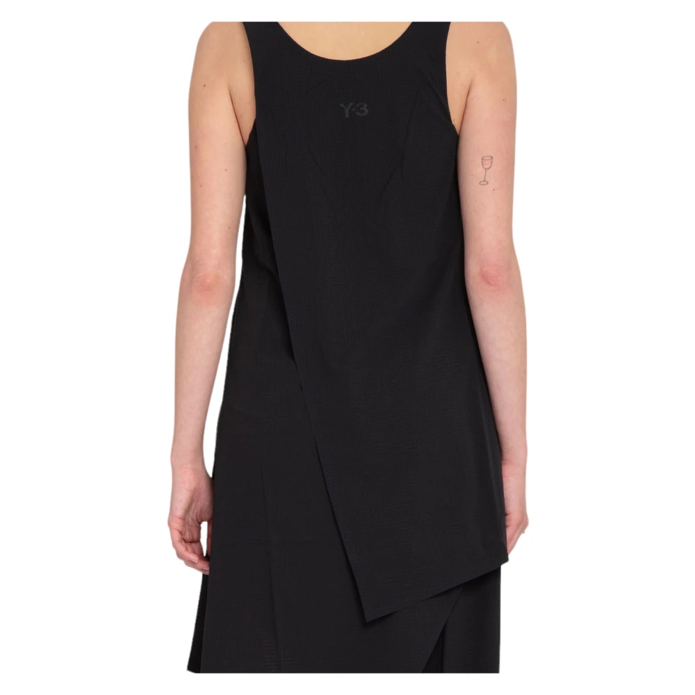 Y-3 Zwarte Nylon Tanktop Jurk Black Dames